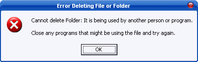 Unlocker error deleting file